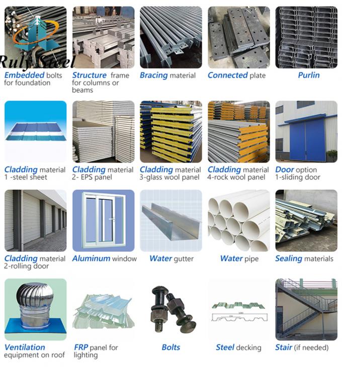 Q355B Estructura prefabricada de acero Estructura de acero de almacén 9