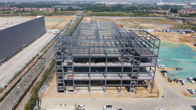 Cuadro de metal de almacenamiento Panel de sándwich ligero Estructura del edificio prefabricado Pintura de construcción de acero galvanizado Almacén 7
